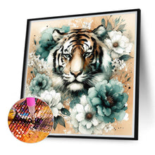 Load image into Gallery viewer, Blue And White Peony Tiger 40*40CM (canvas) Full Round Drill Diamond Painting
