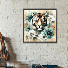 Load image into Gallery viewer, Blue And White Peony Tiger 40*40CM (canvas) Full Round Drill Diamond Painting
