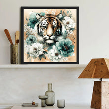 Load image into Gallery viewer, Blue And White Peony Tiger 40*40CM (canvas) Full Round Drill Diamond Painting
