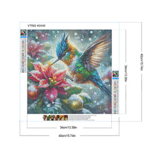 Load image into Gallery viewer, Poinsettia Hummingbird 40*40CM (canvas) Full Round Drill Diamond Painting
