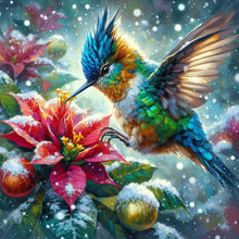 Load image into Gallery viewer, Poinsettia Hummingbird 40*40CM (canvas) Full Round Drill Diamond Painting
