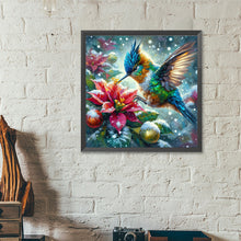 Load image into Gallery viewer, Poinsettia Hummingbird 40*40CM (canvas) Full Round Drill Diamond Painting
