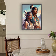 Load image into Gallery viewer, Indian Couple 30*40CM (canvas) Full Round Drill Diamond Painting
