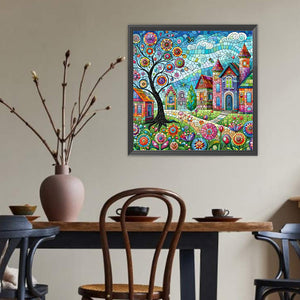 Color House Street 40*40CM (canvas) Full Round Drill Diamond Painting