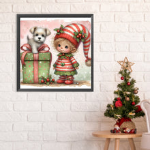 Load image into Gallery viewer, Christmas Girl And Dog 30*30CM (canvas) Full Round Drill Diamond Painting
