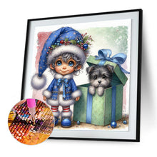 Load image into Gallery viewer, Christmas Boy And Dog 30*30CM (canvas) Full Round Drill Diamond Painting
