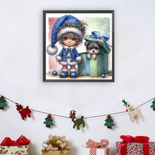 Load image into Gallery viewer, Christmas Boy And Dog 30*30CM (canvas) Full Round Drill Diamond Painting
