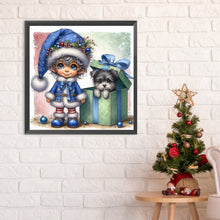 Load image into Gallery viewer, Christmas Boy And Dog 30*30CM (canvas) Full Round Drill Diamond Painting
