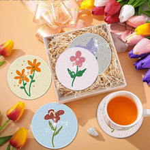 Load image into Gallery viewer, 8Pcs Wooden Leaves Diamond Art Coasters 5D DIY Coaster Diamond Dot Kits
