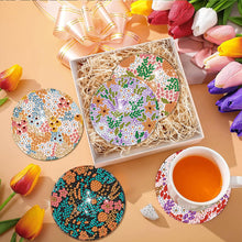 Load image into Gallery viewer, 8Pcs Wooden Leaves Diamond Art Coasters 5D DIY Coaster Diamond Dot Kits
