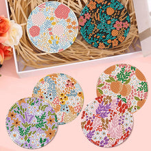 Load image into Gallery viewer, 8Pcs Wooden Leaves Diamond Art Coasters 5D DIY Coaster Diamond Dot Kits
