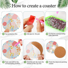 Load image into Gallery viewer, 8Pcs Wooden Leaves Diamond Art Coasters 5D DIY Coaster Diamond Dot Kits
