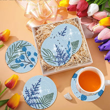 Load image into Gallery viewer, 8Pcs Wooden Leaves Diamond Art Coasters 5D DIY Coaster Diamond Dot Kits
