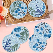 Load image into Gallery viewer, 8Pcs Wooden Leaves Diamond Art Coasters 5D DIY Coaster Diamond Dot Kits
