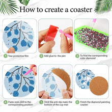 Load image into Gallery viewer, 8Pcs Wooden Leaves Diamond Art Coasters 5D DIY Coaster Diamond Dot Kits
