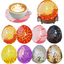 Load image into Gallery viewer, 8Pcs Wooden Easter Eggs Diamond Art Coasters DIY Coaster Diamond Dot Kits
