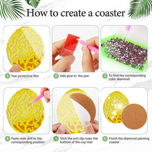 Load image into Gallery viewer, 8Pcs Wooden Easter Eggs Diamond Art Coasters DIY Coaster Diamond Dot Kits
