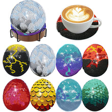 Load image into Gallery viewer, 8Pcs Wooden Easter Eggs Diamond Art Coasters DIY Coaster Diamond Dot Kits
