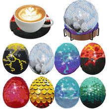 Load image into Gallery viewer, 8Pcs Wooden Easter Eggs Diamond Art Coasters DIY Coaster Diamond Dot Kits
