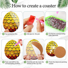 Load image into Gallery viewer, 8Pcs Wooden Easter Eggs Diamond Art Coasters DIY Coaster Diamond Dot Kits
