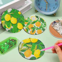 Load image into Gallery viewer, 8Pcs Wooden Lemon Tree Diamond Art Coasters DIY Coaster Diamond Dot Kits
