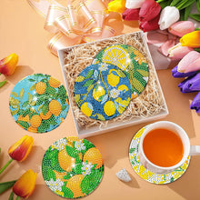 Load image into Gallery viewer, 8Pcs Wooden Lemon Tree Diamond Art Coasters DIY Coaster Diamond Dot Kits
