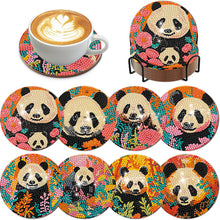 Load image into Gallery viewer, 8Pcs Wooden Panda Diamond Art Coasters DIY Coaster Diamond Dot Kits
