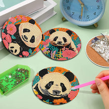 Load image into Gallery viewer, 8Pcs Wooden Panda Diamond Art Coasters DIY Coaster Diamond Dot Kits
