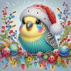 Christmas Bird 30*30CM (canvas) Partial Special-Shaped Drill Diamond Painting