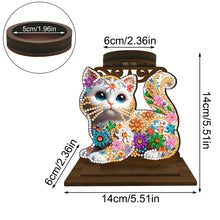 Load image into Gallery viewer, Animal Desktop 5D DIY Diamond Painting Art Candle Holder Home Decor (Kitten)
