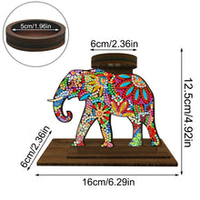 Load image into Gallery viewer, Animal Desktop 5D DIY Diamond Painting Art Candle Holder Home Decor (Elephant)
