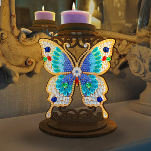 Animal Desktop 5D DIY Diamond Painting Art Candle Holder Home Decor (Butterfly)