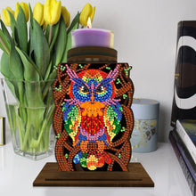 Load image into Gallery viewer, Animal Desktop 5D DIY Diamond Painting Art Candle Holder Home Decor (Owl)
