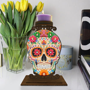 Animal Desktop 5D DIY Diamond Painting Art Candle Holder Home Decor (Skull)