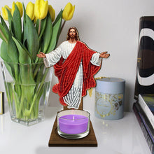 Load image into Gallery viewer, Animal Desktop 5D DIY Diamond Painting Art Candle Holder Home Decor (Jesus)
