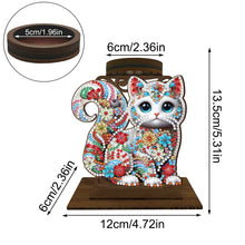 Load image into Gallery viewer, Animal Desktop 5D DIY Diamond Painting Art Candle Holder Home Decor (Kitten)
