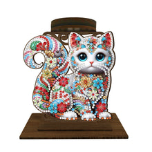 Load image into Gallery viewer, Animal Desktop 5D DIY Diamond Painting Art Candle Holder Home Decor (Kitten)
