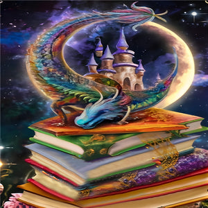 Magic Book Dragon 40*50CM (canvas) Full Round Drill Diamond Painting