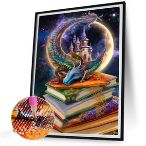 Magic Book Dragon 40*50CM (canvas) Full Round Drill Diamond Painting