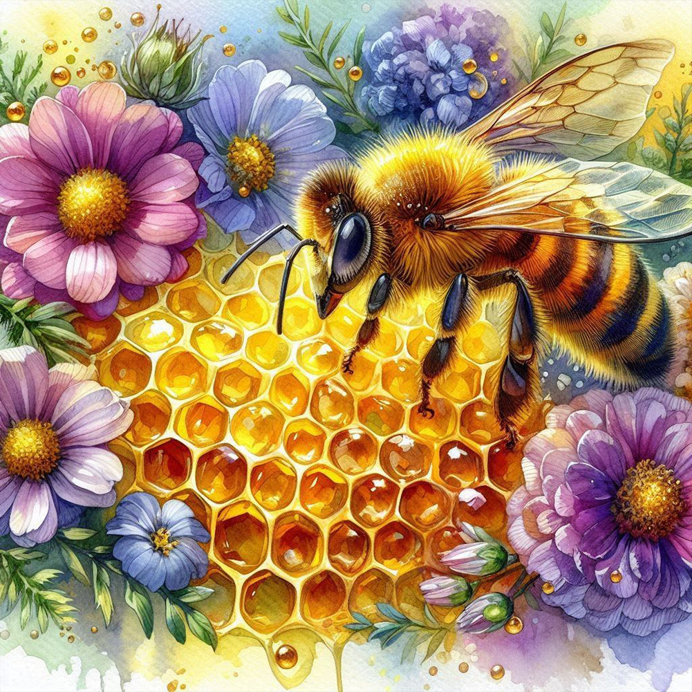 Honey Bee 40*40CM (canvas) Full Round Drill Diamond Painting