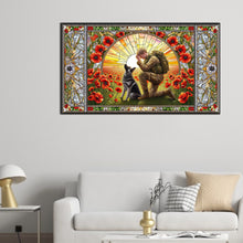 Load image into Gallery viewer, Glass Painting Of Warrior And War Dog Hound 40*70CM (canvas) Full Round Drill Diamond Painting
