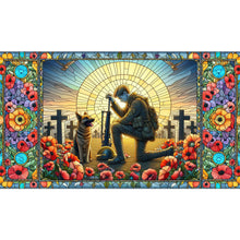 Load image into Gallery viewer, Glass Painting Of A Soldier And A War Dog Hound Cross 40*70CM (canvas) Full Round Drill Diamond Painting
