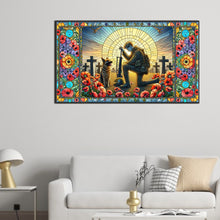 Load image into Gallery viewer, Glass Painting Of A Soldier And A War Dog Hound Cross 40*70CM (canvas) Full Round Drill Diamond Painting
