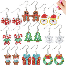 Load image into Gallery viewer, 9 Pairs Christmas Diamond Painting Earrings DIY Earrings Making Kit for Adults
