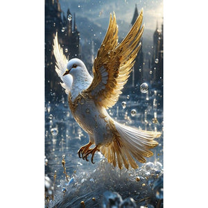 Metal Bird On Water 40*70CM (canvas) Full Round Drill Diamond Painting