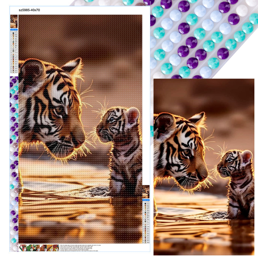 Sea Tiger 40*70CM (canvas) Full Round Drill Diamond Painting