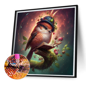 Bird Wearing A Hat 30*30CM (canvas) Full AB Square Drill Diamond Painting