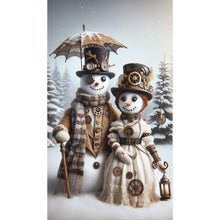 Load image into Gallery viewer, Snowman Couple 40*70CM (canvas) Full Round Drill Diamond Painting
