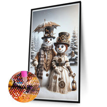 Load image into Gallery viewer, Snowman Couple 40*70CM (canvas) Full Round Drill Diamond Painting
