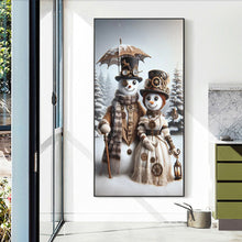 Load image into Gallery viewer, Snowman Couple 40*70CM (canvas) Full Round Drill Diamond Painting
